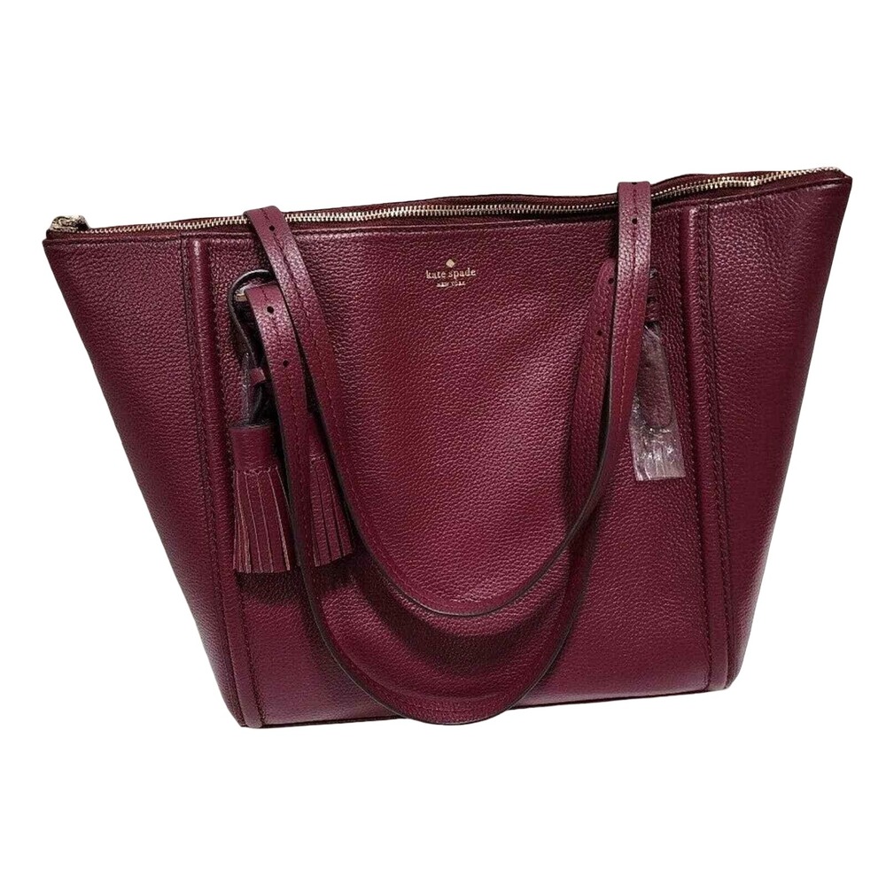 Kate Spade Maya Pebbled Leather Blackberry Orchard‎ Street Tote Bag WKRU5798